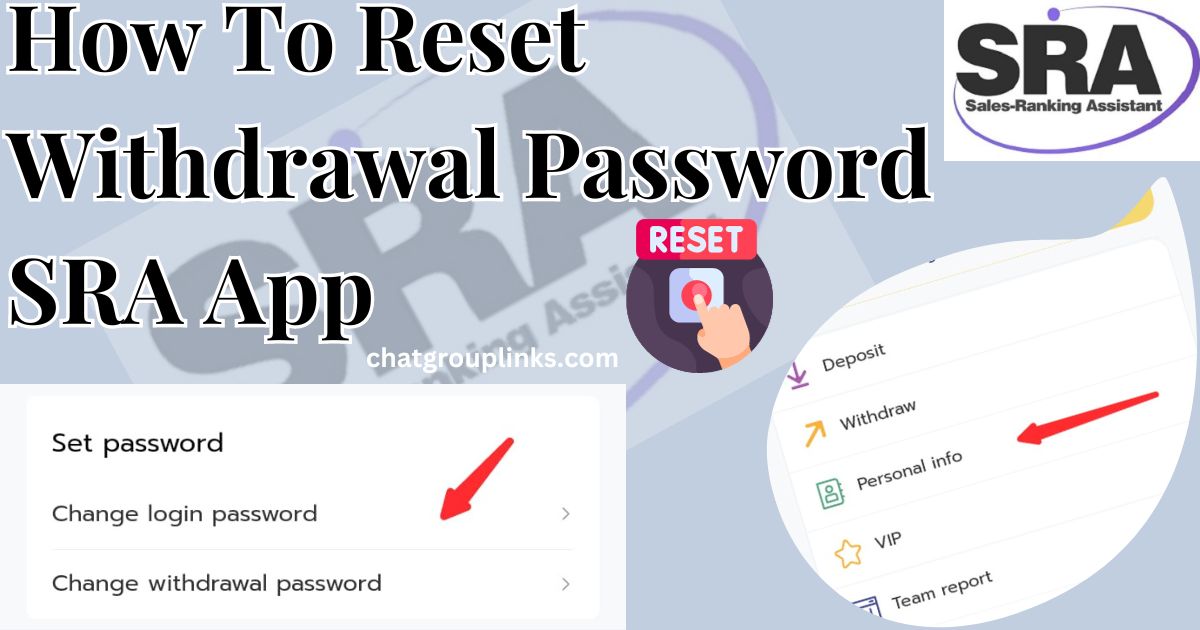How To Reset Withdrawal Password SRA App
