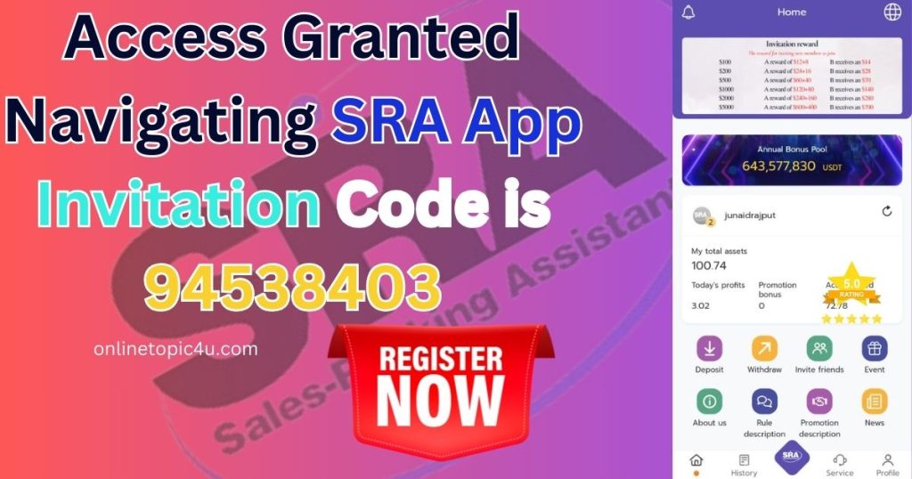 Access Granted Navigating SRA App Invitation Code is 94538403