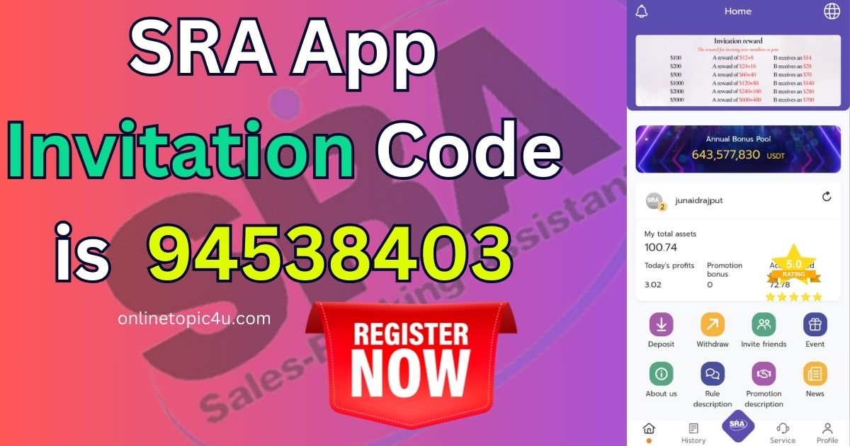 SRA App Invitation Code